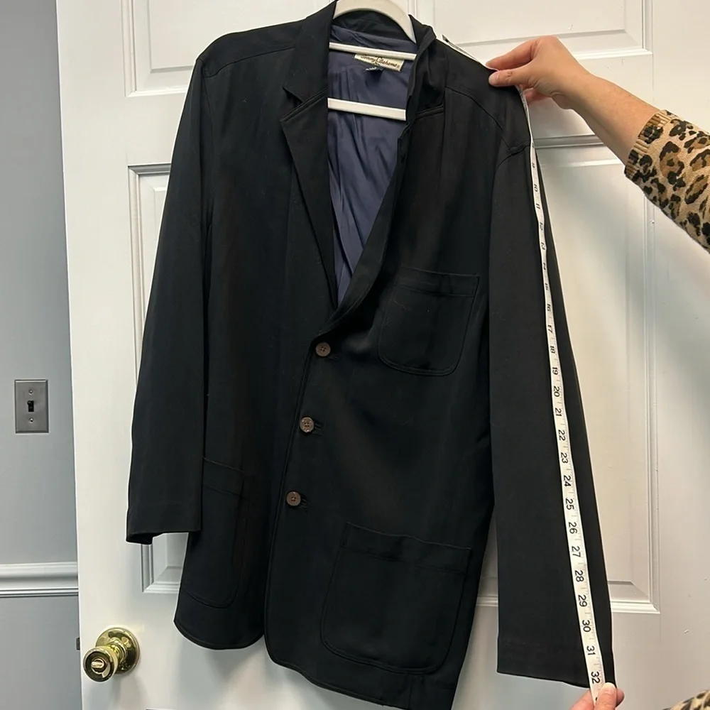 Tommy Bahama Men’s Silk Black Casual 3 Button Blazer Size M